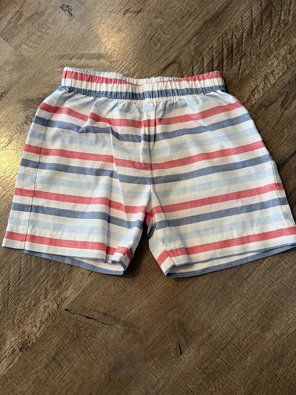Little English Striped Kids Shorts - White, Blue & Red